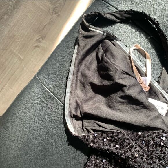 BLACK SEQUIN MINI DRESS - Picture 4 of 8